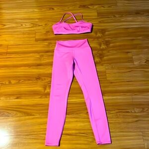ALO NWOT Pink S Alosoft Sports Bra & XS Alosoft Pants. Too small for me. 😩